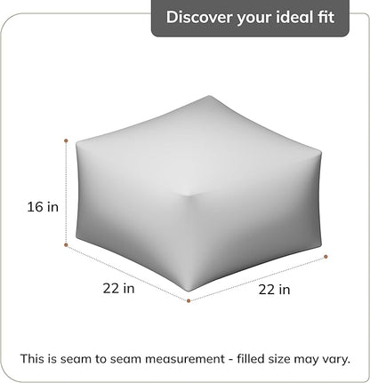 Anji Mountain 22"x22"x16" Handmade & Handcrafted Ottoman Pouf Comfortable Pouf Ottoman Foot Rest & Home Décor Accent for Living Room, Bedroom, Nursery, Kids Room, Patio