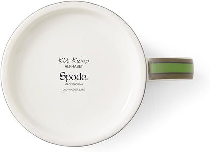 Spode Kit Kemp Alphabet Mug - Letter M Monogram in Fine China, 12oz Ceramic Coffee Cup for Hot Drinks, Personalized Drinkware for Unique Gifts, Dishwasher Safe Tea or Coffee Mug - Gift Box Included