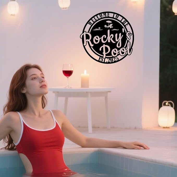 Custom Metal Pool Signs Outdoor - Personalized Funny Pool Rules, Rustic Wall Art for Pool Deck Decor, Outdoor Bar & Backyard Oasis Gift - MADE IN USA