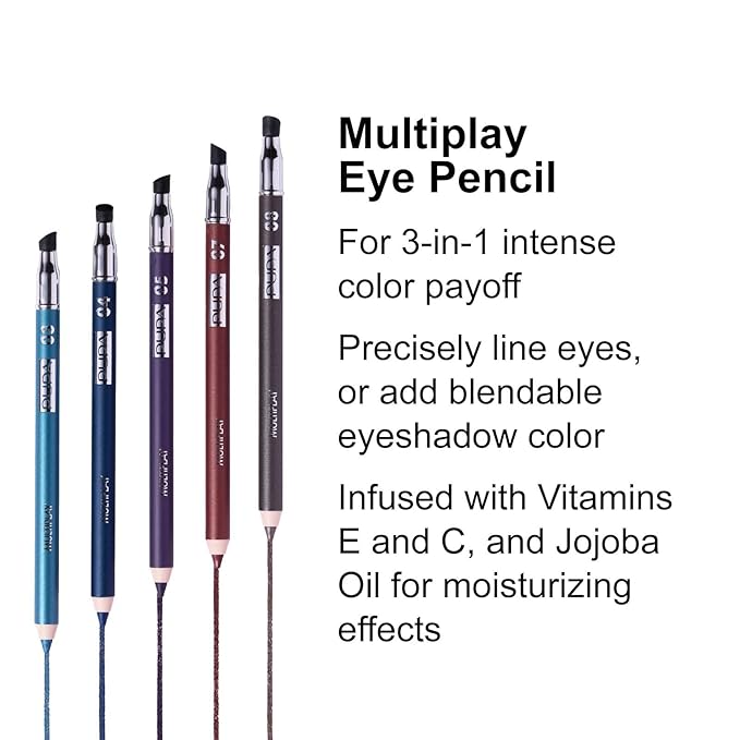 Pupa Milano Multiplay Eye Pencil - Creamy, Blendable Eyeliner With Smudge Tip - Long Wearing, Glamorous Intensity - Smooth And Lasting Color Liner For Waterline Or Lid - 07 African Brown - 0.04 Oz