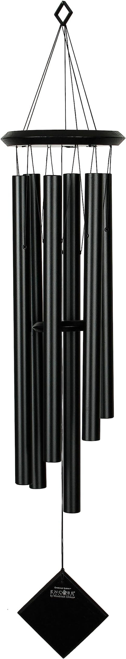 Woodstock Chimes Pluto Wind Chime for Outside 37" Black Wood Medium Tone Sound for Outdoor Garden, Patio, Porch Decor Gifts, Encore Collection, DCKK37