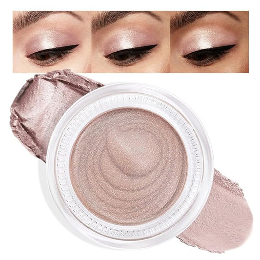 Cream Glitter Light Champagne Shimmer Metallic Eyeshadow Palette Makeup, Mini Instant Holographic Eyeshadow For Older Women, Sombras Crema Para Ojos, Talc, Paraben & Cruelty Free, 730