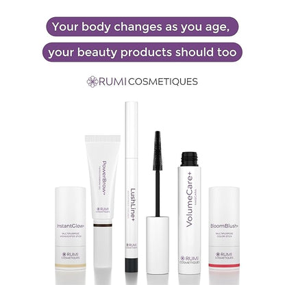 VolumeCare+ Mascara For Older Women - Extreme Length and Volume 2-in-1 Formula - No Clumps, Long-Wearing, Hypoallergenic Mascara For Sensitive Eyes (Dark Brown)