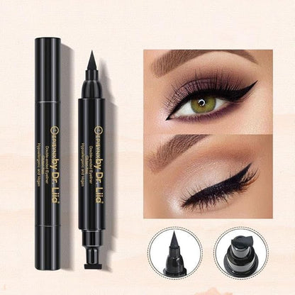 Waterproof Eyeliner - Double-Ended, Long-Lasting Liquid Eyeliner Pen with Precision Tip for Smooth Application - Smudge-Proof, Hypoallergenic, Vegan & Gluten-Free Eye Liner, 2mL Brown