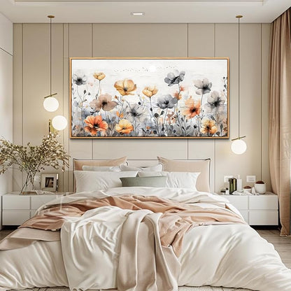 ZUITINGHUA Wood Framed Canvas Wall Art For Living Room Large Wall Decor For Office Bedroom Decorations Flowers Landscape Pictures Farmhouse Paintings Artwork Aesthetic Mural Home Decor 30x60 In