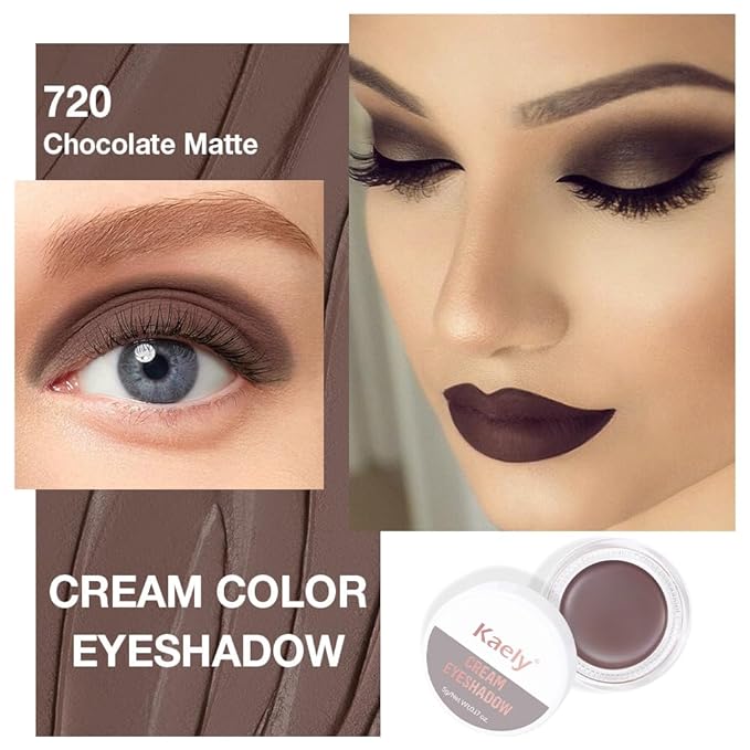 Single Cream Chocolate Matte Eyeshadow Palette Makeup, Natural Single Mini Instant Holographic Eyeshadow For Older Women, Sombras Crema Para Ojos, Talc, Paraben & Cruelty Free, 720