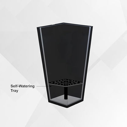 XBrand Modern 30-Inch Tall Square Planter, Tapered, Perfect for Indoor & Outdoor, Patio Decor, Set of 2, Gray