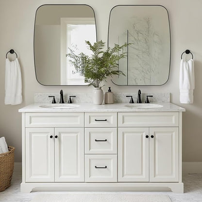 ANDY STAR Black Oblong Mirror, 36x48 Inch Black Oval Mirror for Bathroom with Stainless Steel Metal Frame, Wall Mouned for Bathroom, Living Room, Entryway