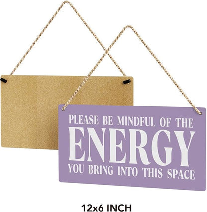 Purple Decor Spiritual Meditation Room Decor Inspirational Spa Decoration Positive Affirmations Wall Wood Plaque Sign Hanging Door Sign Home Office Yoga Room Decoration