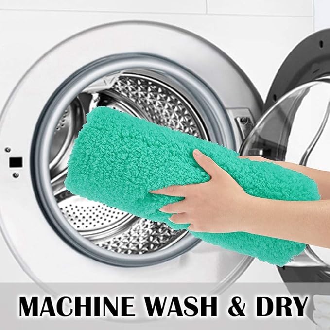 Suchtale Non Slip Bath Mat, Soft Microfiber Shaggy Bathroom Rug, Machine Washable, Thick Plush Shower Mat (20 x 32 Turquoise)