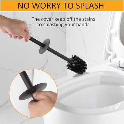 BGL Toilet Brush and Holder Set 2 Packs Aluminium Free Standing, Bathroom Storage and Organization Toilet Bowl Cleaner Brush and Holder, Square Design Sturdy and Space Saving