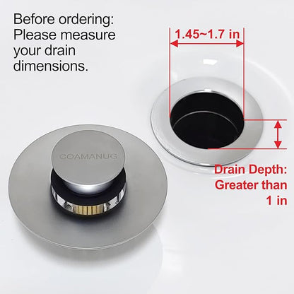 Bathtub Stopper | Shower Drain Hair Catcher, Pop-up Tub Stopper with Strainer | Pop-up bathtub drain plug | Drai Protector for 1-1/2 to 1-3/4" Bath Drain Hole