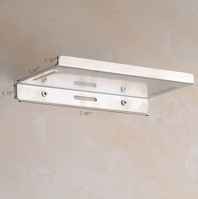 Wall Mount Stainless Steel Bathroom Toilet Small Phone Holder Phone Shelf, Anti-Slip Style and Chrome Mirror Polished