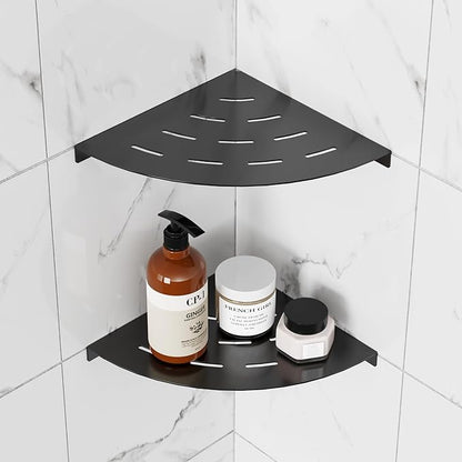 2 Pack Corner Shower Shelves Load Capacity 40 lbs 304 Stainless Steel Shower Corner Shelf Will not Rust 8in Shower Shelf for Inside Shower Matte Black Drilling Installation