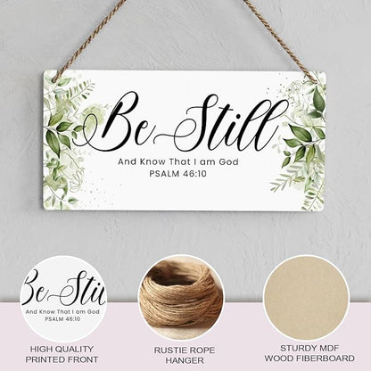 Be Still And Know That I Am God Prayer Room Decor Rustic Bible Verse Sign Scripture Printed Wood Sign Wall Art Religious Gifts Faith Based Gifts