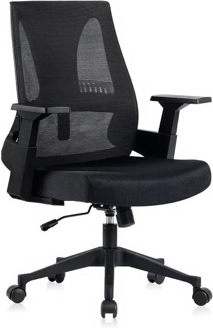 CLATINA Big and Tall Office Chair 500lbs, Heavy Duty Ergonomic Mesh Desk Chair with Lumbar Support and Armrests, Wide Seat Computer Task Chair for Home Office Study Conference Room, Black, 1pk