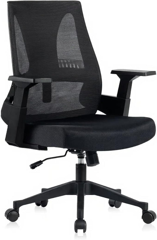 CLATINA Big and Tall Office Chair 500lbs, Heavy Duty Ergonomic Mesh Desk Chair with Lumbar Support and Armrests, Wide Seat Computer Task Chair for Home Office Study Conference Room, Black, 1pk
