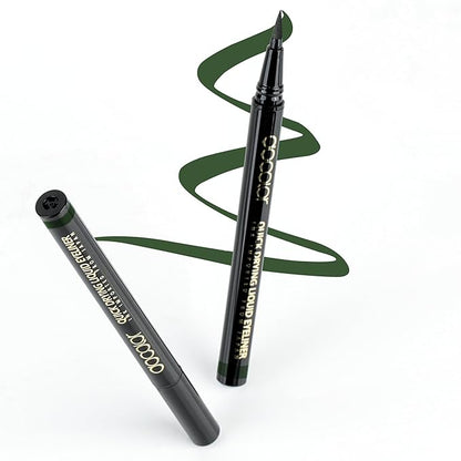 docolor Eyeliner, 2PCS Green Liquid Eyeliner Waterproof Eye Liner Pen Super Slim Precise All Day Green Eye Pencils Professional Makeup Liquid Eye Liner Pencil for Women