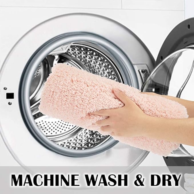 Suchtale Extra Soft & Absorbent Shaggy Bath Mat (24 x 40, Blush) - Machine Washable Microfiber, Non Slip, Luxury Floor Mat