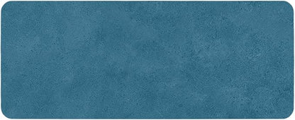 Bathroom Mat Quick Dry, Bathroom Rugs Non Slip Washable Thin Absorbent Bath Mat Fits Under Door Bathroom Floor Mat Perfect for Bath, Shower, or Sink 24"x60" Denim Blue