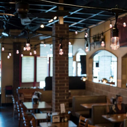 Enbrighten LED Outdoor String Lights 48ft Soft Warm White Patio Lights with Ultra-Durable Shatterproof and Waterproof Acrylic Bulbs for Balcony, Backyard, Porch, Gazebo, Deck, Party and Market, 35631