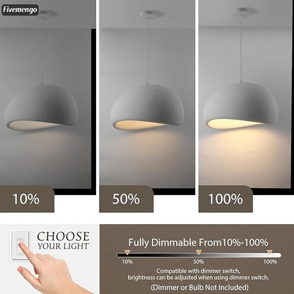 15.7in Wabi Sabi Pendant Lights Kitchen Island Lighting Fixture Ceiling Mount White Modern Japanese Lamp Japandi Chandelier for Dining Living Room Hallway Bedroom Restaurant Hanging Lamp