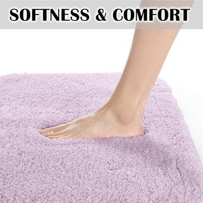 Suchtale Luxury High Pile Microfiber Bath Mat, 20 x 32, Lavender