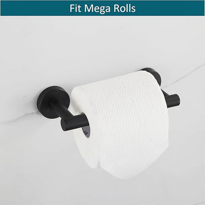 BVL Toilet Paper Holder Matte Black Wall Mount Stainless Steel 304 Large Mega Roll