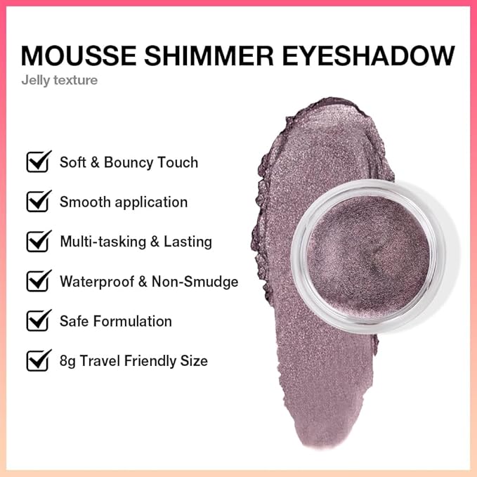 Cream Glitter Dark Purple Shimmer Metallic Eyeshadow Palette Makeup, Natural Single Mini Instant Holographic Eyeshadow For Older Women, Sombras Crema Para Ojos, Talc, Paraben & Cruelty Free