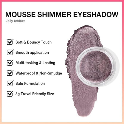 Cream Glitter Dark Purple Shimmer Metallic Eyeshadow Palette Makeup, Natural Single Mini Instant Holographic Eyeshadow For Older Women, Sombras Crema Para Ojos, Talc, Paraben & Cruelty Free