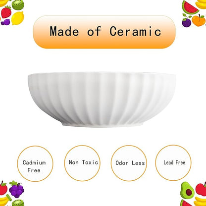 Ceramic Fruit Bowl for Home Kitchen Decor, 10" Large Fruit Basket,Decorative Fruit Storage for Table Countertop, Fruit and Vegetable Holder