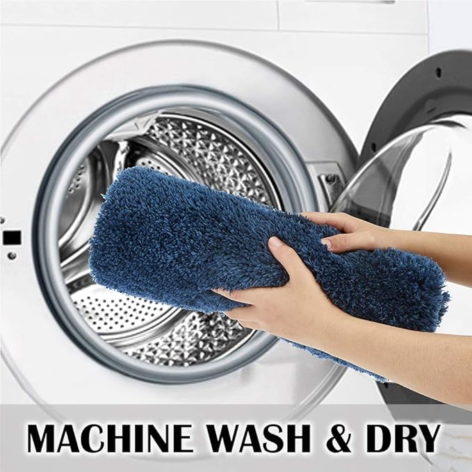 Suchtale Large Bathroom Rug Extra Soft and Absorbent Shaggy Mat (24 x 40, Navy) Machine Washable Microfiber, Non Slip, Luxury Floor Mat With Rubber Back