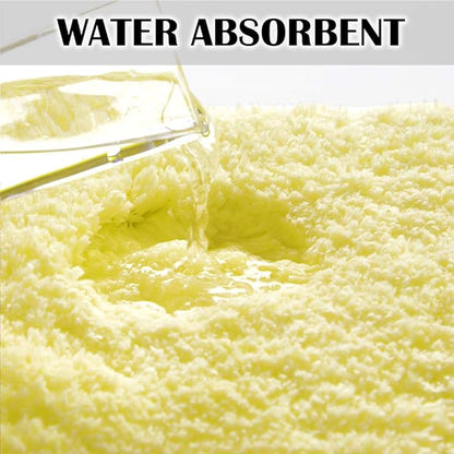 Suchtale Non Slip Bath Mat (20 x 32, Yellow) Water Absorbent Soft Microfiber Shaggy Bathroom Rug Machine Washable Thick Plush Shower Mat