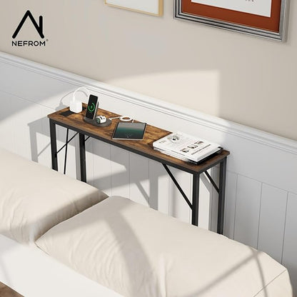 31.5‘’ Console Table, Skinny Entryway Table with Fast-Charging Station, Narrow Long Sofa Table, Behind Slim Couch Table for Entrance, Hallway, Living Room Decor ST-BR80-1