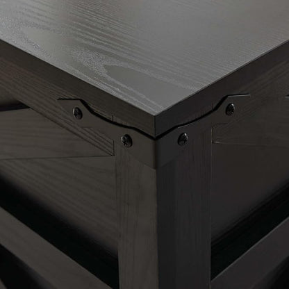 Black Coffee Table with Storage, Cocktail Table with Hinged Lift Top, Farmhouse Square Wood Center Table with Large Hidden Storage Compartment for Living Room, Square Coffee Table, Metal Edges Decor