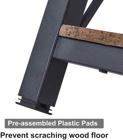 BON AUGURE Industrial Sofa Console Table for Entryway, 3 Tier Foyer Table for Hallway, Rustic Hall Tables Behind Couch (47 Inch, Rustic Brown)