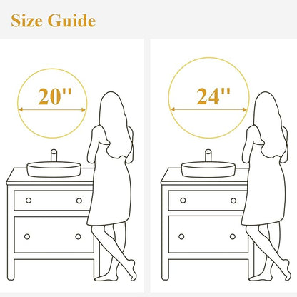 Fabuday Round Gold Mirror for Wall - 20 Inch Circle Mirror for Bathroom, Living Room Decor, Metal Golden Framed Small Circular Mirror