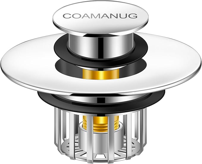 Bathtub Stopper | Shower Drain Hair Catcher, Pop-up Tub Stopper with Strainer | Bathroom Drain Plug | Drain Protector for 1-1/2 to 1-3/4"" Bath Drain Hole