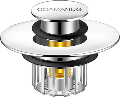 Bathtub Stopper | Shower Drain Hair Catcher, Pop-up Tub Stopper with Strainer | Bathroom Drain Plug | Drain Protector for 1-1/2 to 1-3/4"" Bath Drain Hole