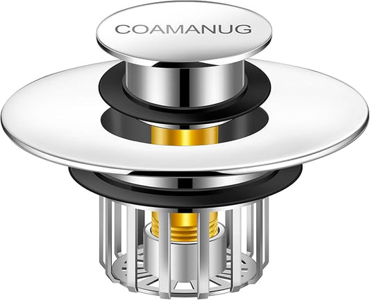 Bathtub Stopper | Shower Drain Hair Catcher, Pop-up Tub Stopper with Strainer | Bathroom Drain Plug | Drain Protector for 1-1/2 to 1-3/4"" Bath Drain Hole