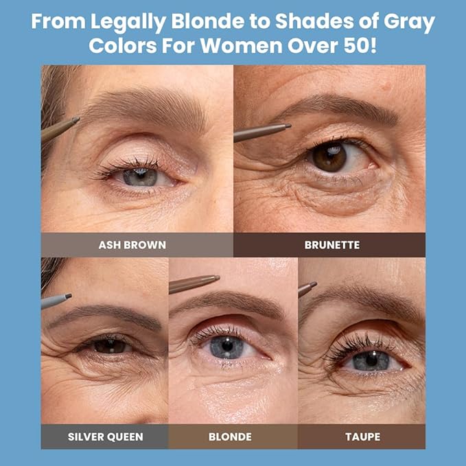 PrimeBrow Pencil for Mature Women ?€? Ultra-Precise Tip for Natural, Hair-Like Strokes ?€? Smudge-Proof & Long-Lasting Wear ?€? Great for Thinning, Sparse, or Graying Brows (Taupe)