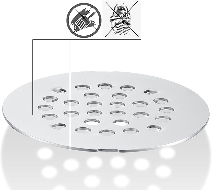 rrajj 4-1/4 (4.25) Inch(108mm) Round Snap-in Shower Floor Drain Cover Replacement Cover (Chrome)