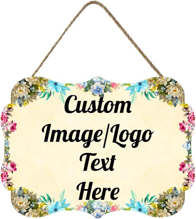 Custom Metal Sign Wooden Welcome Sign, 11.2*8 Inch, Personalized Home Decor Sign, Farmhouse Decorations for Home Office