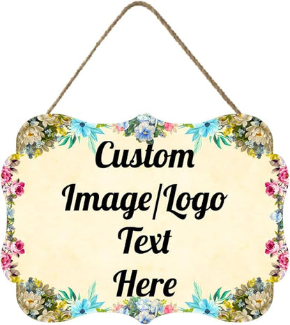 Custom Metal Sign Wooden Welcome Sign, 11.2*8 Inch, Personalized Home Decor Sign, Farmhouse Decorations for Home Office