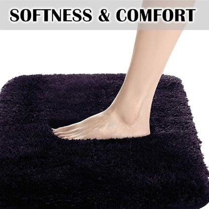Suchtale Large Extra Soft and Absorbent Shaggy Bath Mat (24 x 40, Dark Purple) Machine Washable Microfiber Non Slip Bath Mat for Bathroom Floor