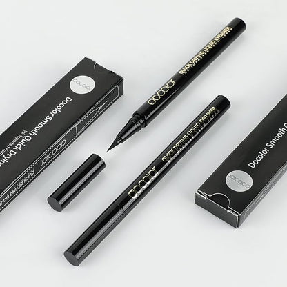 docolor Eyeliner, 2PCS Black Liquid Eyeliner Waterproof Eye Liner Pen Super Slim Precise All Day Black Eye Pencils Professional Makeup Liquid Eye Liner Pencil for Women