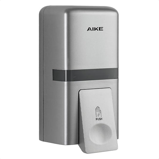 AIKE Wall Mount Liquid Soap Dispenser, 27oz Large Capacity with Extended Pump for Commercial Bathrooms(Silver)