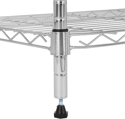 Amazon Basics 3-Shelf Adjustable Heavy Duty Steel Wire Rack Storage Shelving Organizer for Kitchen, Garage, 23.2" L x 13.4" W x 30" H, Chrome