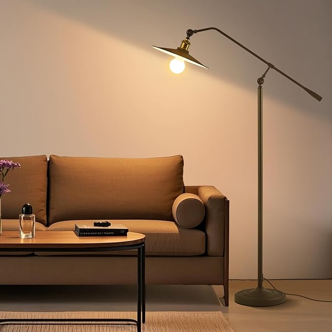 Bright Smart Floor Lamp with Remote Control and Bluetooth Dimming,Living Room Couch Corner Bedroom Office Library Study Reading Standing Lights, Adjustable Black Rustic Vintage Industrial Home Decor