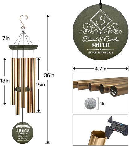 ASTARIN Personalized Wind Chimes for Anniversary, Customized Wedding, Anniversary Presents, Birthday Gifts for Loved One,Gifts for Couples, Gift for Wife, Gift for Her